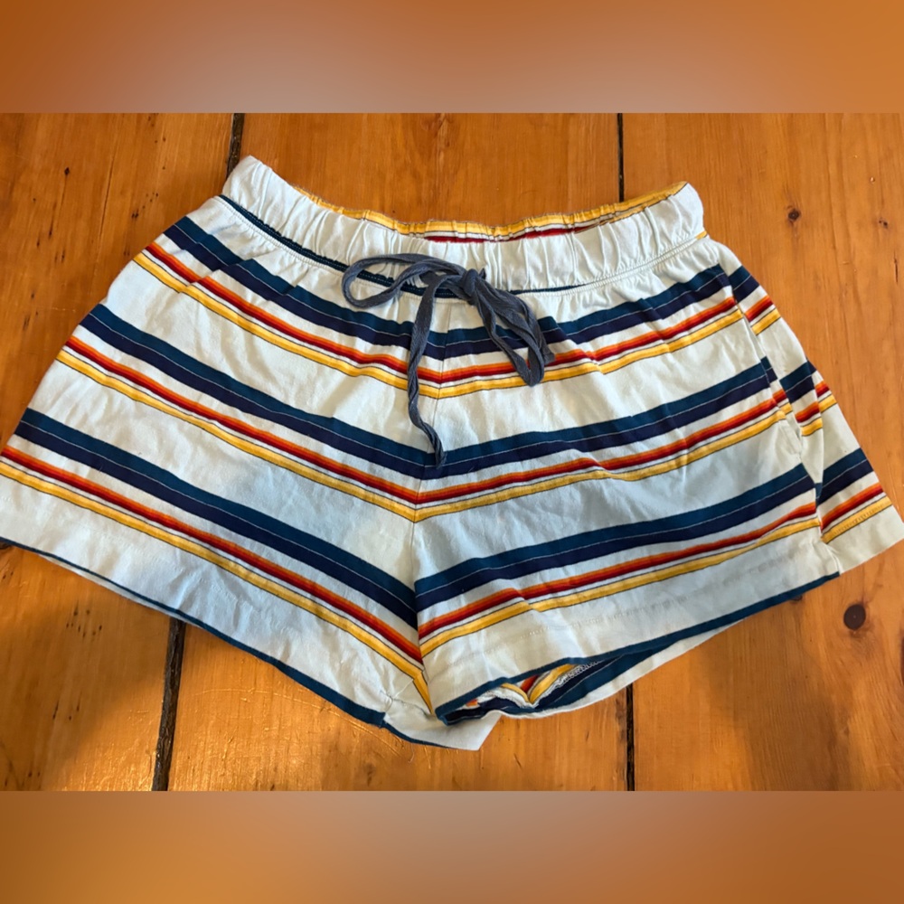 THE GREAT. The Bonfire Short Marina Stripe Blue Yellow Red, Size Extra Small XS